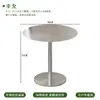 Estilo Industrial Mesa de Acero Inoxidable Mesa Redonda Pequeña Celebridad de Internet Tienda de Té con Leche Mesa y Sillas Transparentes Combinación de Conjunto Cafetería Silla Plegable