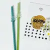 Pajita de Vidrio Árbol de Navidad Soplado Combinación Verde Supermercado Set Festivo Regalo Comercio Electrónico Transfronterizo Fabricante Mayorista