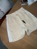 26 Shorts Deportivos Casuales de Mezcla con Cordón y Cintura Elástica, Rayados, Teñidos en Hilo de Lino Fino, Moda de Principios de Primavera, Nuevo Estilo