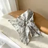 Scrunchie floral bordado, suave e doce, para meninas, elástico simples para rabo de cavalo, acessório de cabelo fresco e versátil