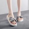 Venta Caliente Transfronteriza Chanclas de Moño Estilo Chanel Sandalias de Mujer AliExpress para Playa Planas Combinables Sandalias de Mujer