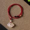 Colgante de calcedonia de hielo Xiangyun Ruyi con candado de ágata blanca para hombres y mujeres, collar de cadena de clavícula Yu Pei seguro y auspicioso de buena suerte
