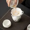 Coador de chá banhado a ouro jade em pele de cordeiro, bule doméstico estilo chinês, conjunto de chá Kung Fu, filtro de chá de cerâmica, dispositivo para fazer chá