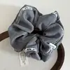 Estilo Coreano Nuevo Parche de Tela Patchwork Hueco Scrunchie de Gama Alta Lazo Grande para el Cabello para Mujeres, Accesorio para el Cabello de Cola de Caballo de Gama Alta