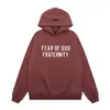 Comércio Exterior Transfronteiriço Outono e Inverno Novo FOG Letras Tridimensionais Estampadas a Quente Moletom com Capuz Forrado de Lã Pulôver Casual Solto