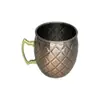 Fornecimento Transfronteiriço de Copos Moscow Mule, Copos de Coquetel de Aço Inoxidável, Copos em Formato de Tambor de Cobre Galvanizado Eletroliticamente Gravados, Taças de Vinho Personalizadas