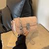 Bolso bandolera con cadena de diamantes para mujer, diseño de nicho, de primavera 2025, pequeño, cuadrado, con un solo hombro.