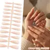Puntas de Uñas Europeas y Americanas de Moda de Gama Alta Mate de Punta Larga, Colección de Color Sólido, Piezas para Uñas, 24 Piezas