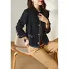 Chaqueta de Tweed de Lana 2026 Nueva Colección Primavera y Otoño Top Corto de Tweed Negro Ropa de Primavera y Otoño para Mujer