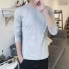 Camiseta Básica de Manga Larga con Cuello Redondo para Hombre, Primavera y Otoño 2026, Camiseta Base, Ajuste Holgado Casual, Top Interior Versátil de Color Sólido