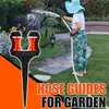 Estante para herramientas de jardín, soporte guía para manguera de jardín, guía de manguera anti-enredos, soporte para manguera de riego de jardinería