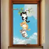 BRUP Lindos y Suaves Tres Gatitos Pegatinas Estáticas para Ventana Gatito de Peluche Balcón Baño Pegatinas para Ventana HS-JD2174C