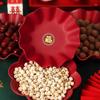 Placa de casamento de casamento Placa de frutas de plástico vermelho Prato de frutas secas domésticas Candy Melon Sseeds Estilo chinês Fortune Small Red Plate Wedding