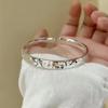 Pulsera de plata de hielo roto, pulsera de plata pura 9999, pulsera de plata esterlina sólida, pulsera de plata rota para mujer, regalo para novia