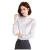 Camisa branca Feminina gola alta roupas de trabalho profissionais workwear entrevista novo design de nicho outono camisa de manga comprida