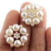 Strass pérola flor coração margarida crianças diy acessórios de cabelo feitos à mão liga disco diamante fivela jóias acessórios atacado