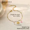Pulseira de Aço Inoxidável Rosa com Concha Estilo Oceano Transfronteiriça Europeia e Americana para Mulheres, Joia de Design de Nicho Estilo Feriado Atacado