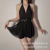 Sexy Wish Ropa Interior Sexy Pijamas Sexy Deseo Puro Malla Pasión Tentación Cuello Colgante Halter Bata de Noche Sin Quitarse Traje de Talla Grande
