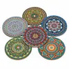 Juego de Posavasos Florales de Madera Nuevos Transfronterizos para Decoración del Hogar, Cafetería, Salvamanteles Antiescaldado, Juego de Seis Piezas de Almohadillas Protectoras