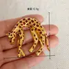 Colgante de Leopardo Negro con Goteo de Aceite Estilo Francés, Elegante Cadena de Suéter Accesorio Estilo Old Money