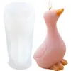 Enfeite Pato Branco Pequeno Pátio de Jardim Planta em Vaso Aquário Rochoso Paisagem em Miniatura Artesanato Decorativo Vela Molde de Silicone