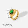 Anillo de Personalidad Retro Europeo y Americano de AliExpress Tendencia de Moda para Mujer Anillo de Circonita Joyería de Acero Inoxidable Chapado en Oro de 18 Quilates