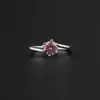 En stock venta al por mayor anillo de plata 925 seis garras con ocho corazones y ocho flechas color D color anillo de diamante Mosan para mujer anillo de diamante brillante anillo de boda