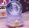 Caja de Música Bola de Cristal Congelada de Unicornio Nieve Moca Niña Adornos de Escritorio para el Hogar Regalo