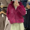 Estilo Japonês 2023 Inverno Novo Jaqueta Quente de Pelúcia Polar para Mulher Cardigã de Manga Comprida Jaqueta com Gola Alta Y439138