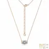 Collar de plata de ley S925 con moissanita completa, cadena para clavícula de moissanita con forma de huevo semi-engastada, superventas transfronterizo