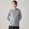 Suéter de cachemira 100% para mujer de otoño e invierno, tejido con capucha y medio botón, jersey casual holgado, capa base de longitud corta