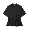 Ins Ropa para Mujer al por Mayor Estilo Europeo y Americano Transfronteriza Camisa de Sarga de Seda con Pliegues Estilo Formal para el Trabajo 2157233800
