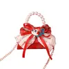 Bolsa Pequeña Roja de Año Nuevo Celebridad de Internet Bolso Cruzado de Princesa Pequeño Fragante Moda Estilo Extranjero Bolsa Linda de Niña Venta al por Mayor