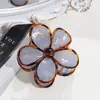 Nueva Pinza para el Cabello de Lirio Plumeria de Moda de Amazon Borde con Estampado de Leopardo Transparente Flor Tiburón Pinza para el Cabello