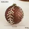 Nueva bola de Navidad de 8 cm en color café con purpurina y polvo dorado, decoración de bola colgante para árbol de Navidad vintage, arreglo de adornos colgantes