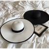 Sombrero Protector Solar de Verano para Mujer, Sombrero de Paja de Borde Ancho para Viajes y Vacaciones, Sombrilla Plegable, Sombrero Monocromático Versátil