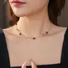 Collar de Cadena para Clavícula con Cuentas de Piedra Ojo de Tigre Retro para Otoño e Invierno Diseño de Lujo Accesible para Mujer Moda de Gama Alta Estilo Maillard Elegante
