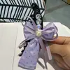 Novos Acessórios de Cabelo Moda Coreana Multicor Cetim Bolinhas Pérola Laço Presilha Topo Presilha Banana Acessórios de Cabelo Atacado