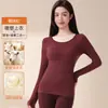 Fábrica de Origem Roupa Térmica Feminina Lã Aquecimento Outono e Inverno Slim Fit Sem Costura Modeladora Conjunto Térmico Top e Calça