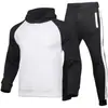 Conjunto de sudadera con capucha para hombre de marca de moda para otoño e invierno con forro polar y mangas raglán, moderno conjunto de sudadera de comercio exterior para Amazon