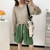 Camiseta Casual de Color Puro para Protección Solar para Mujer de Manga Larga Fina 2024 Verano Nueva Algodón Copo de Nieve Holgada Cuello Redondo Top Básico Trendy
