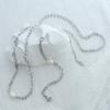 Metal pesado europeu e americano exagerado corrente grossa Pearl costura colar titânio aço 18K joias conjunto pulseira P628-E125