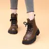 Botines retro estilo británico Martin para mujer, nueva colección otoño/invierno 2026, botines cortos con suelas gruesas, forro de felpa y extra cálidos para el invierno