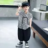 Conjunto de Camisa Floral sin Mangas de Verano para Niños Estilo Coreano Conjunto Elegante Fresco Casual de Dos Piezas para Niños Ropa Moderna para Niños