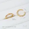 Accesorios Chapados en Oro de 14K Incrustados con Circonita Anillo Portabolas de Media Perforación Anillo Abierto Material para Anillo Hecho a Mano con Perla Pegada a Mano para DIY