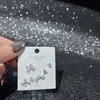 Nuevo Conjunto de Aretes de Múltiples Piezas, Aretes de Mariposa, Circonita Súper Brillante, Galvanizado Ecológico, Aguja de Plata S925, Moda de Invierno