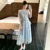 Comercio exterior transfronterizo Ropa de mujer TK 2026 vestido bodycon sexy, vestido largo de encaje floral ajustado a la cintura y con vuelo