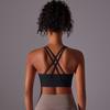 Novo sutiã esportivo push up à prova de choque com costas cruzadas escovadas dupla face, top fitness para yoga, sensação de nuvem