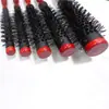 Peine cepillo rodillo pequeño de lana para secar la raíz del cabello tubo de aluminio cola puntiaguda hebilla interior especial para estilista rodillo cilíndrico de lana de nailon resistente a altas temperaturas