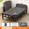 Cama de solteiro dobrável simples para uso doméstico, cama de cochilo para adultos, cama de casal para quarto, cama extra para moradia de aluguel, cama de ferro de painel duro portátil
